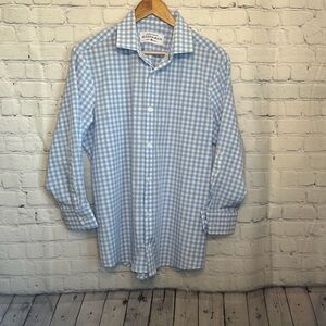 Mizzen + Main Leeward Collection No Tuck Gingham Dress Shirt size M